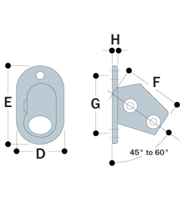 Flangia base variabile da 45° a 60° 63-8 - 48.3 mm 63-8 Kee Klamp® - Kee Safety Flangia base variabile da 45° a 60° 63-8 - 48.3 mm 63-8 Kee Klamp® - Kee Safety